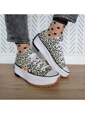 Converse Run Star Hike Platform Archive Leopard 10.5 Women Shoes Sneaker A16286C